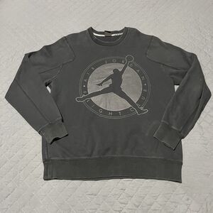 Nike Air Jordan Sweatshirt Men's XL Faded Black Flight Club Fleece Crew Neck